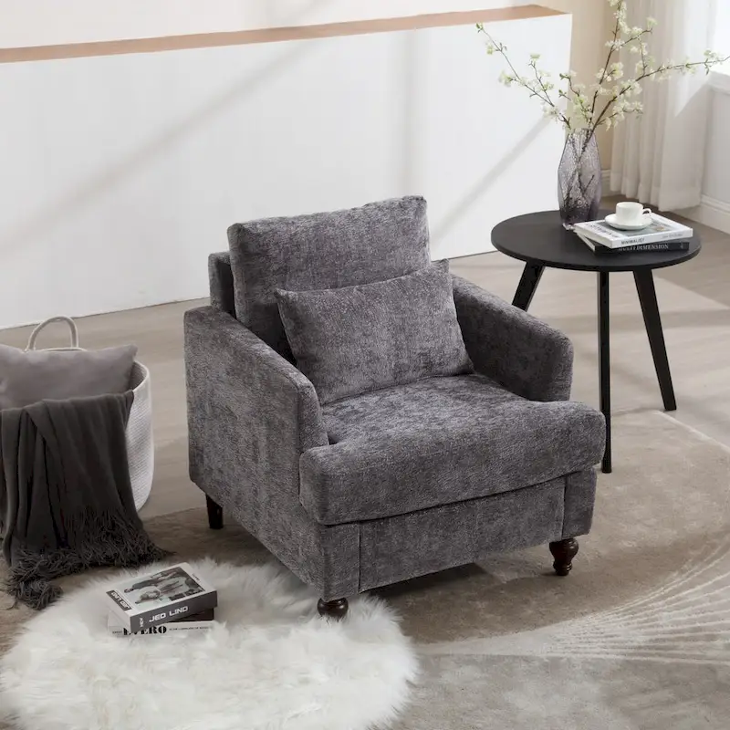 Wooden Frame Armchair, Modern Accent Chair Lounge Chair