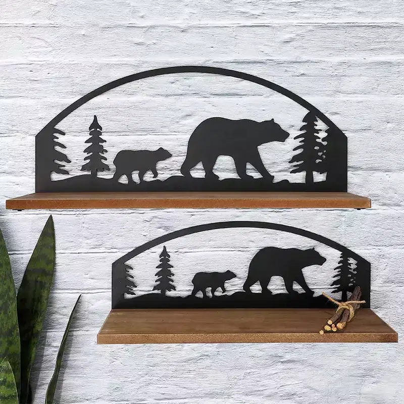 The Lakeside Collection Rustic Cabin Lodge Style Wall Shelves Set of 2 -