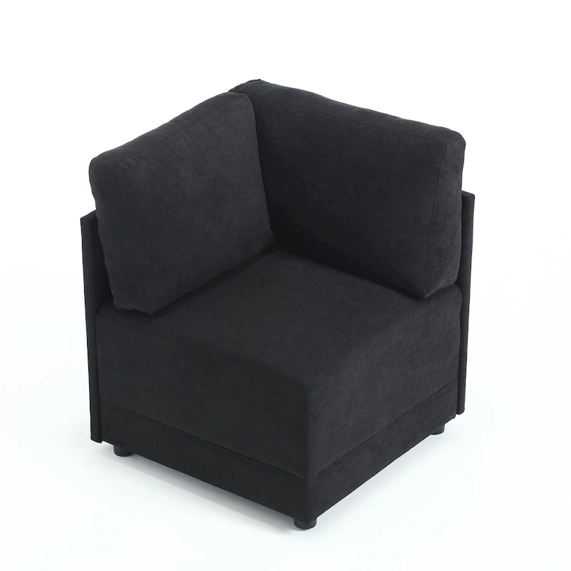 Modern Modular 3 Piece Reversible Sectional Linen Sofa Couch Optional in Free Combination