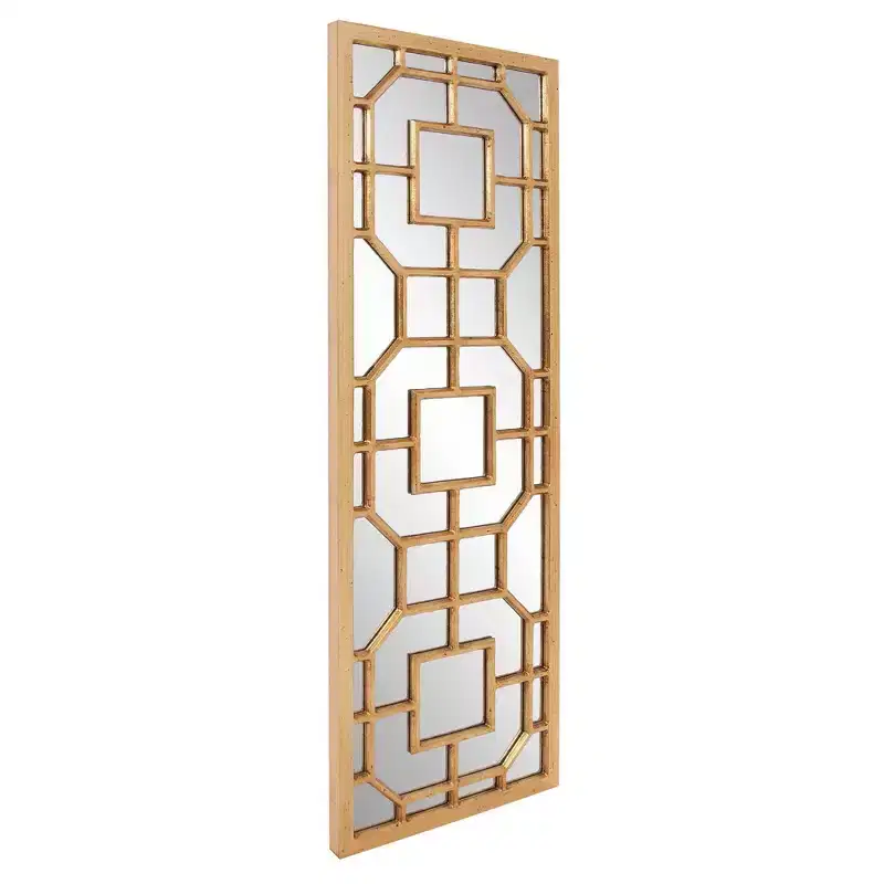 Howard Elliott 46x15.75 Framed Aldrich Mirror Antique Gold: Modern Style, MDF Wall Mount, No Assembly Required