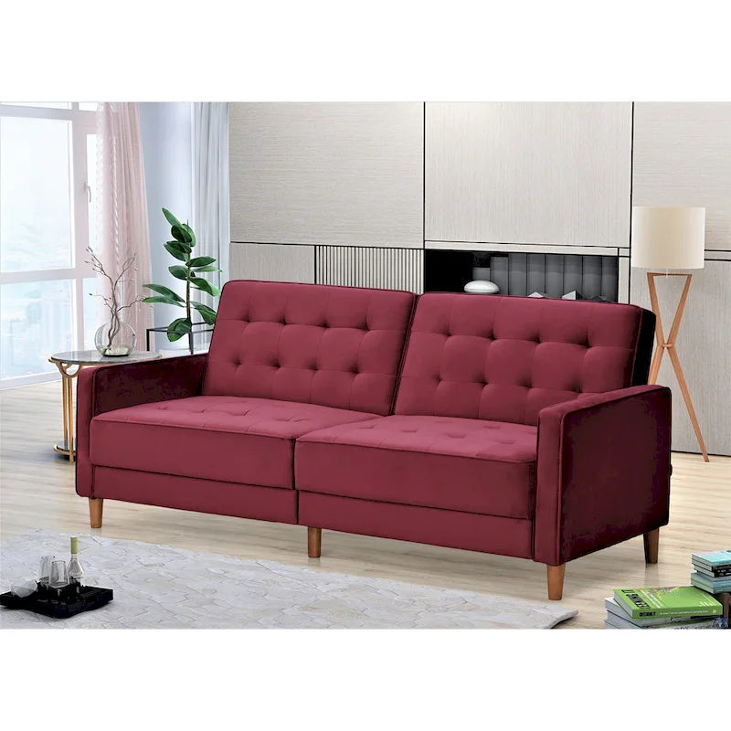 Jonathan Tufted Velvet Sofa Bed Sleeper