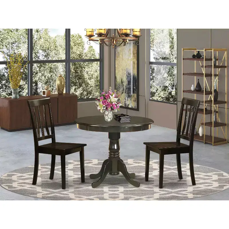 Belmont Kitchen Table And 2 Dining Chairs, Cappuccino