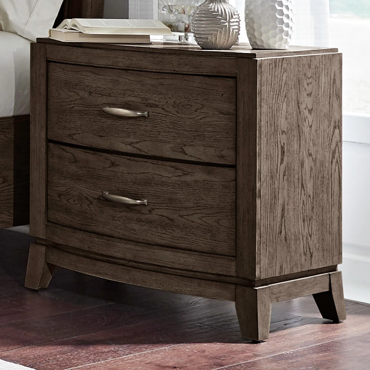 Nightstand With Charging Station — Contemporary Living is highlighted by design that conveys energy and imagination while silhouettes