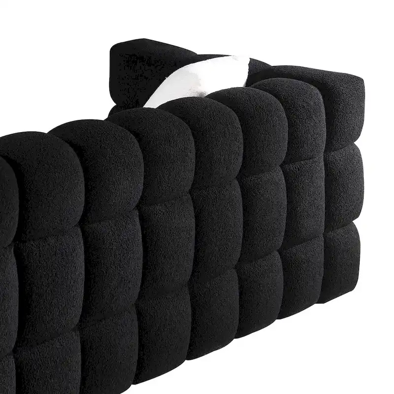 Modern 84.3 Boucle 3-Seater Sofa with Pillows
