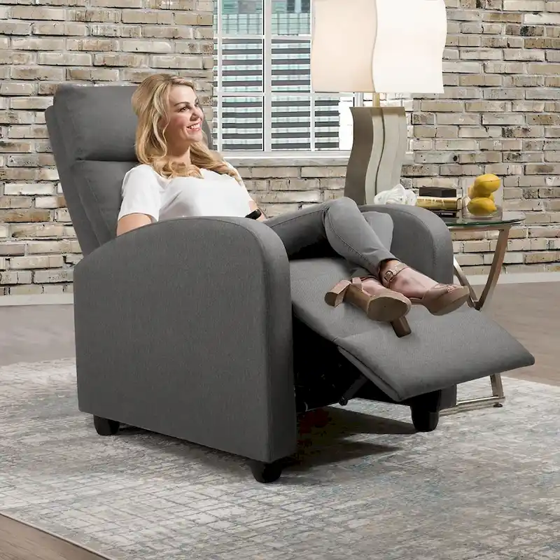 Fabric Recliner Chair Massage Recliner Sofa Chair Adjustable Reclining Chairs Home Theater Single Modern