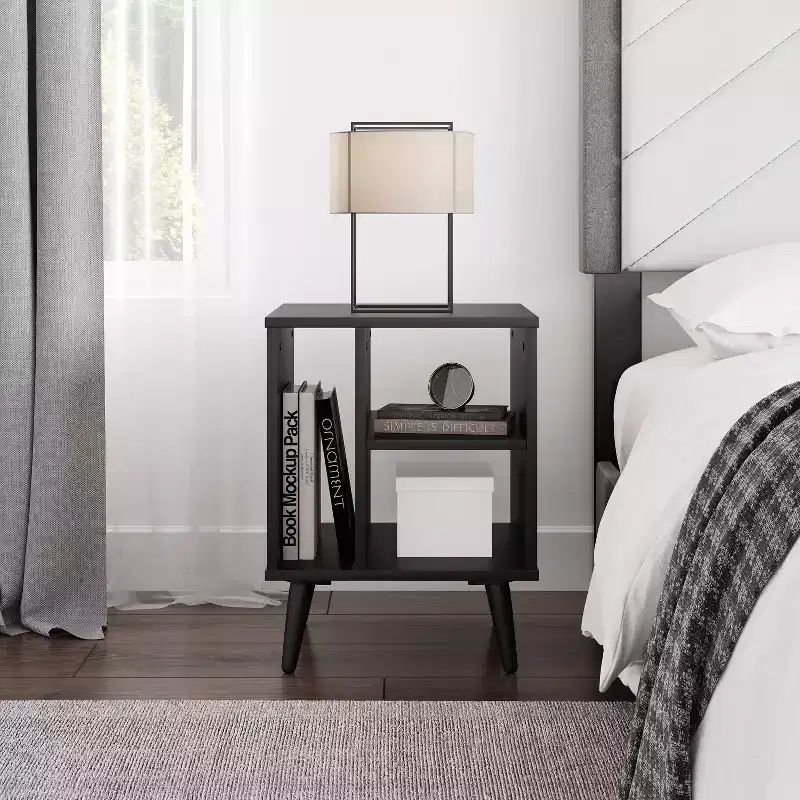 Mid-Century Cubby Style Nightstand