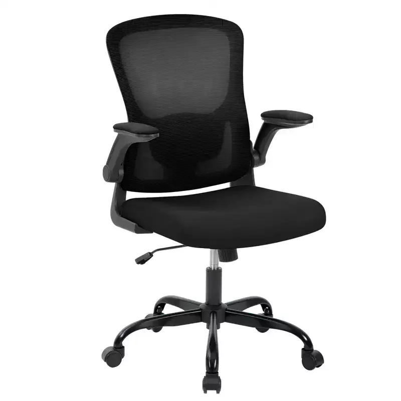 Garvee Office Chair with Adjustable Lumbar and Headrest,Flip-Up Armrests,Black Ergonomic High Back Swivel Chair for Home Office,Gaming Black