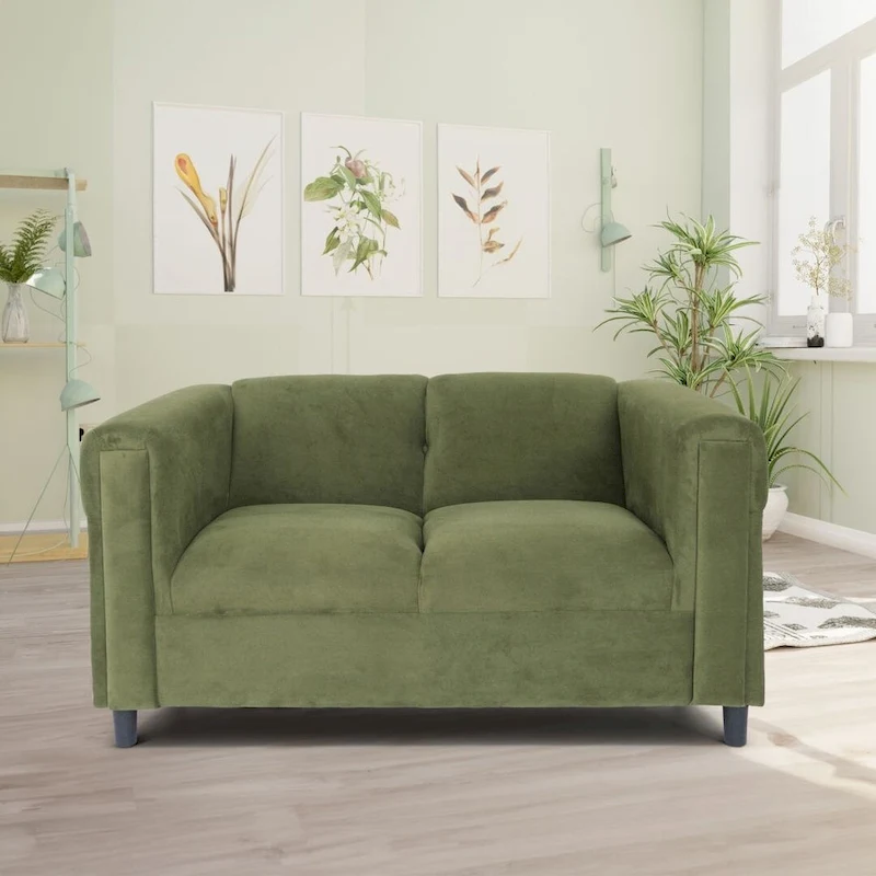Coast to Coast Sofas Mid Century Modern Loveseat Sofa Solid Wood Frame Upholstered