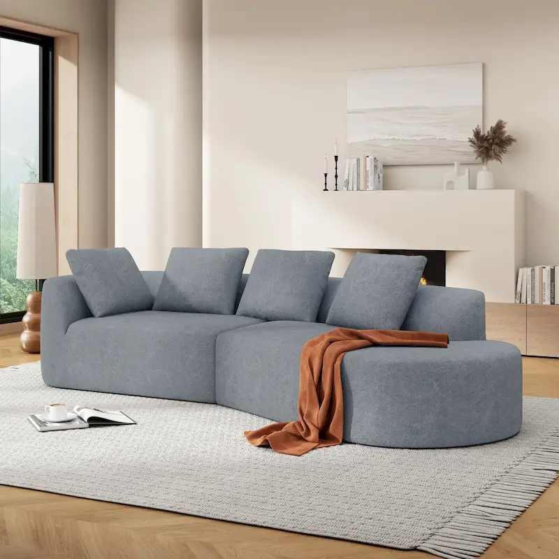 Christopher Knight Home - Olivia Curved Foam Sofa Set - 116L