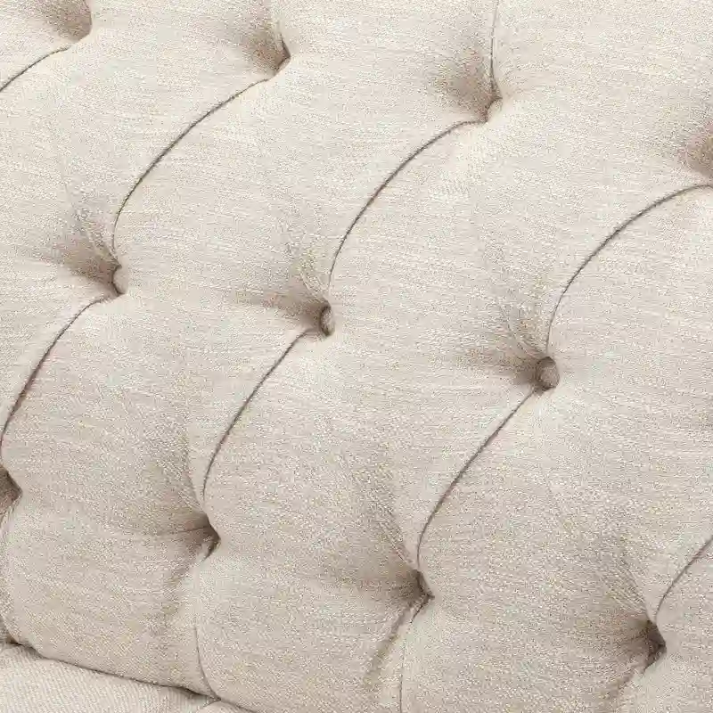 Modern 73.25 Button Tufted 3-Seater Sofa with Birch Legs