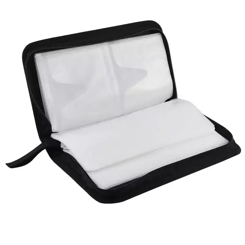 Zipper Closure Portable CD DVD Storage Organizer Nylon 11.2x6x2 - Black Green