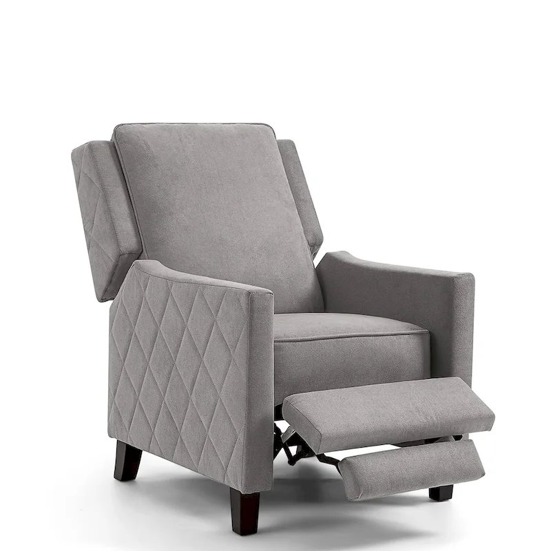 AVAWING Push Back Recliner Chair Linen Wing Back Chair