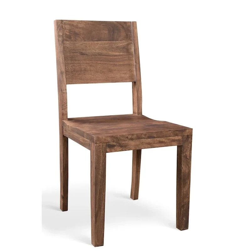 Timbergirl Handmade Simple Acacia Wood Dining Chairs, Set of 2 - 36  H x 18  W x 18  L