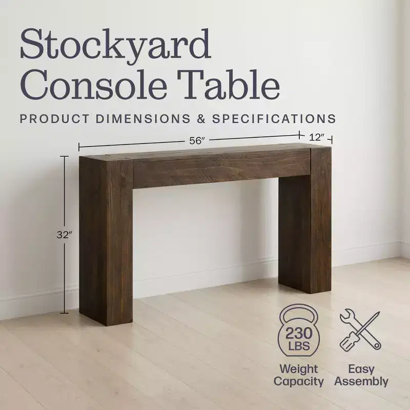 Stockyard Solid Wood Console Table 56 Inch