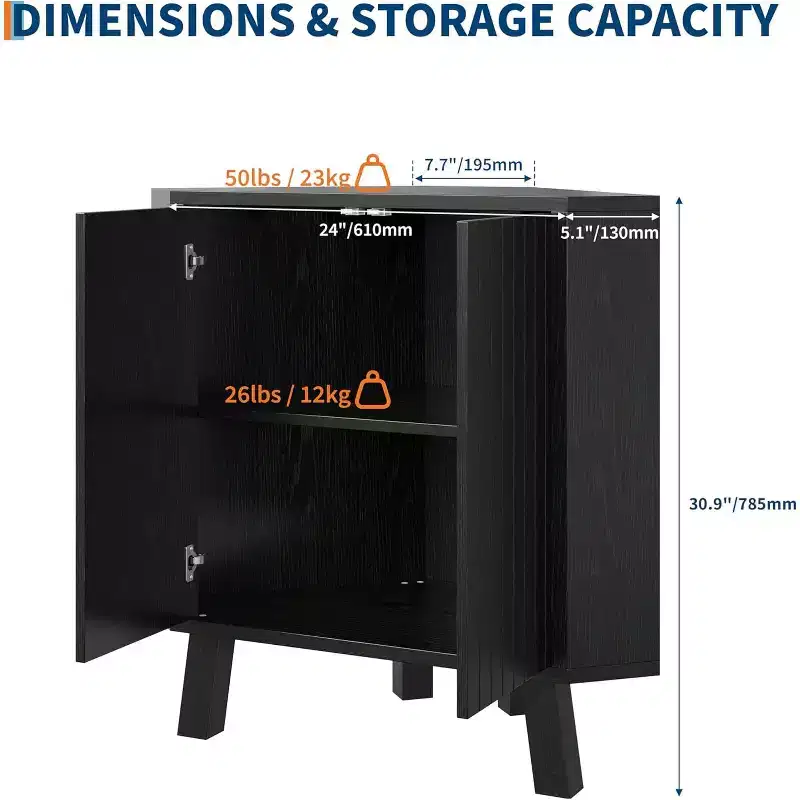 3-Tier Farmhouse Corner Storage Cabinet with Adjustable Shelf, Wooden Corner Table with Doors & Triangle End Table for Living Room & Kitchen