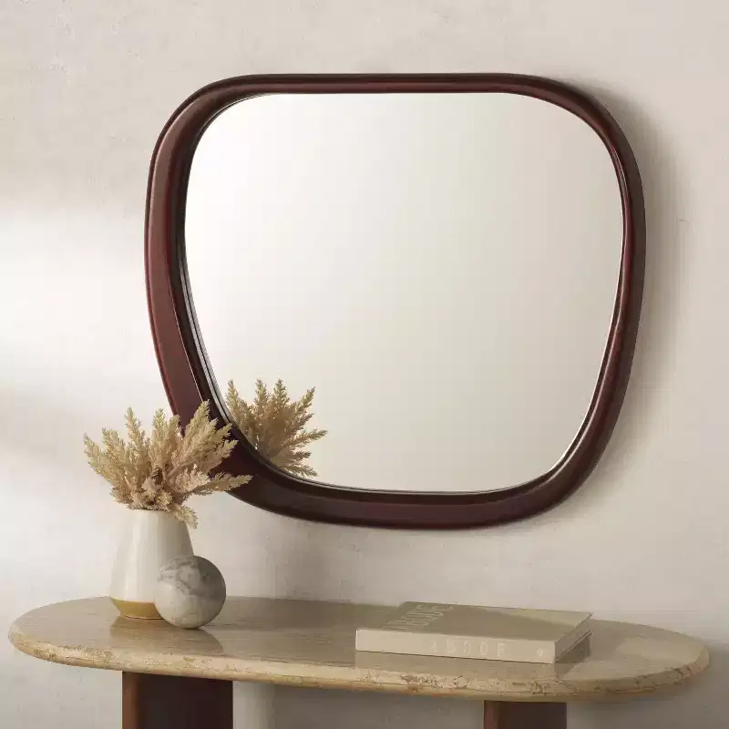 Zita Mirror - 29.92 x 26.18 - MRR9025 - Walnut - Safavieh