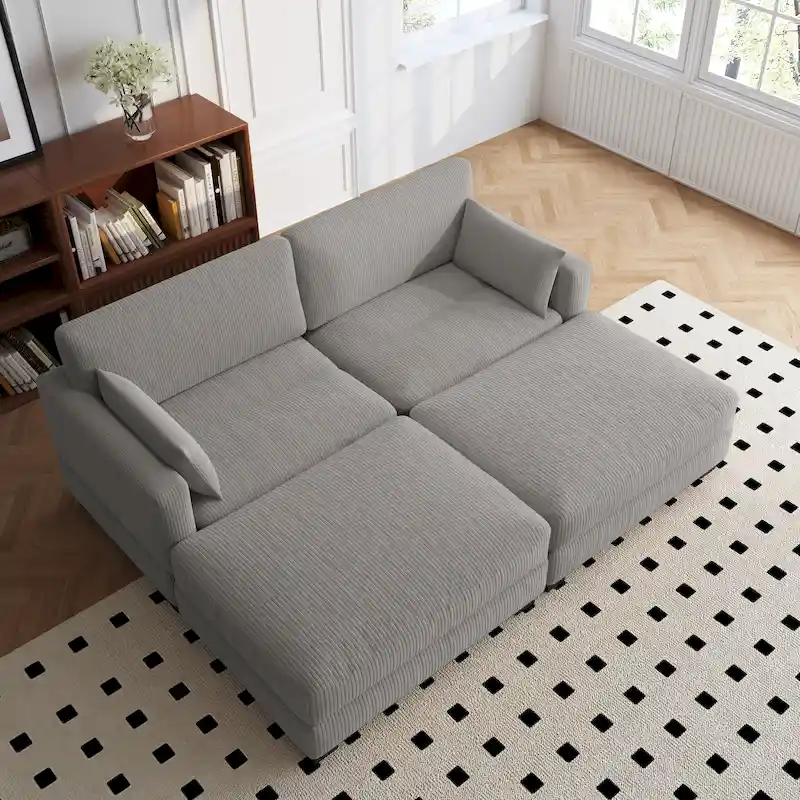 88 Convertible Larger Couch Modular Sectional Sofa Set