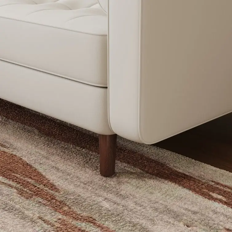 Stateside Upholstered Leather Square Arm Sofa Couch 70