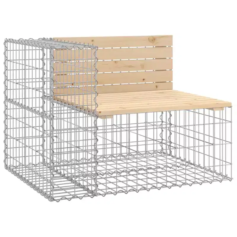 Garden Bench Natural wood, Silver Solid pine wood, Galvanized steel