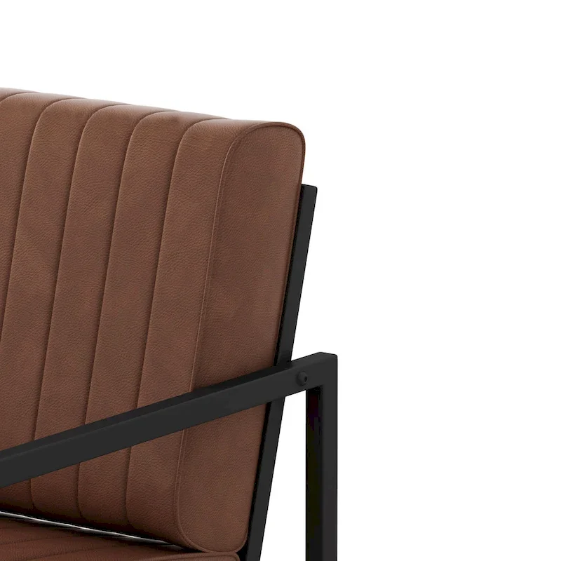 PU Leather Accent Chair with Padded Backrest