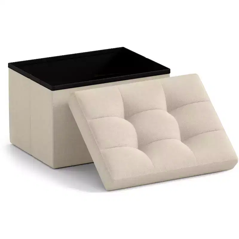 Collapsible Rectangle Small Storage Ottoman - 12 x 16 x 12