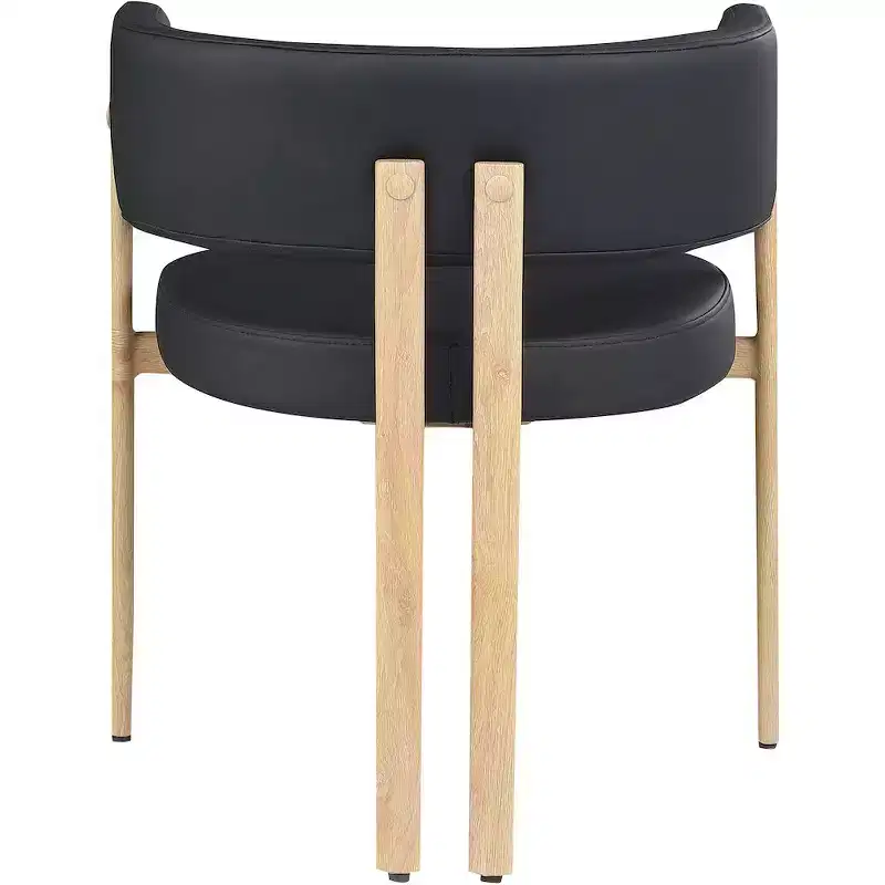 Meridian Furniture,Gideon Black Vegan Leather Dining Chair, Set of 2