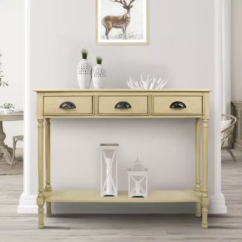 Urbanest Console Table with 3 Drawers, 39.5 Wide, 32 Tall, 9 Deep