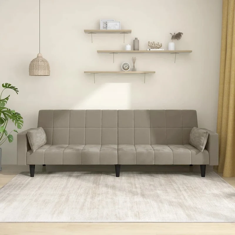 vidaXL 2-Seater Sofa Bed Upholstered Convertible Sleeper Sofa Couch Velvet - 86.6 x 33.3 x 27.2
