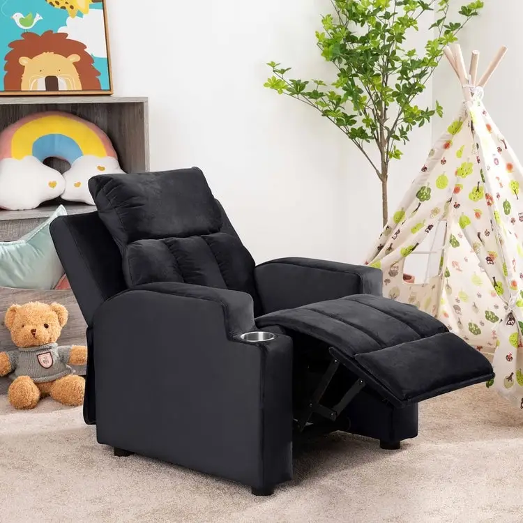 Magic Seats for Superheroes & Princesses, Super Deluxe Kids Recliner with Footrest, Headrest, 2 Cup Holders