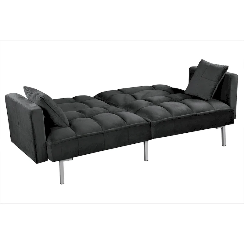 Bernal 75.6W Velvet Futon Sofa Bed Sleeper