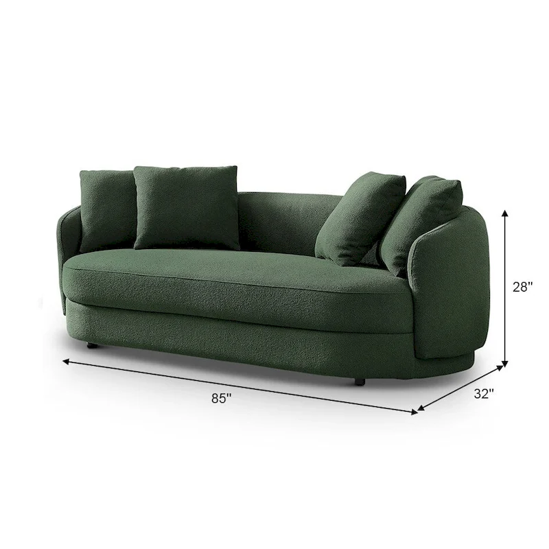Haas Japandi Style Luxury Modern Boucle Fabric Curved Sofa