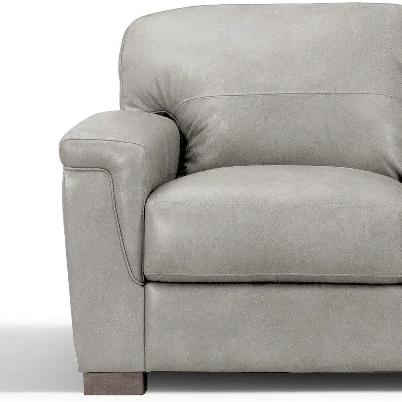 HomeRoots 91 Gray Leather Sofa With Black Legs - 91