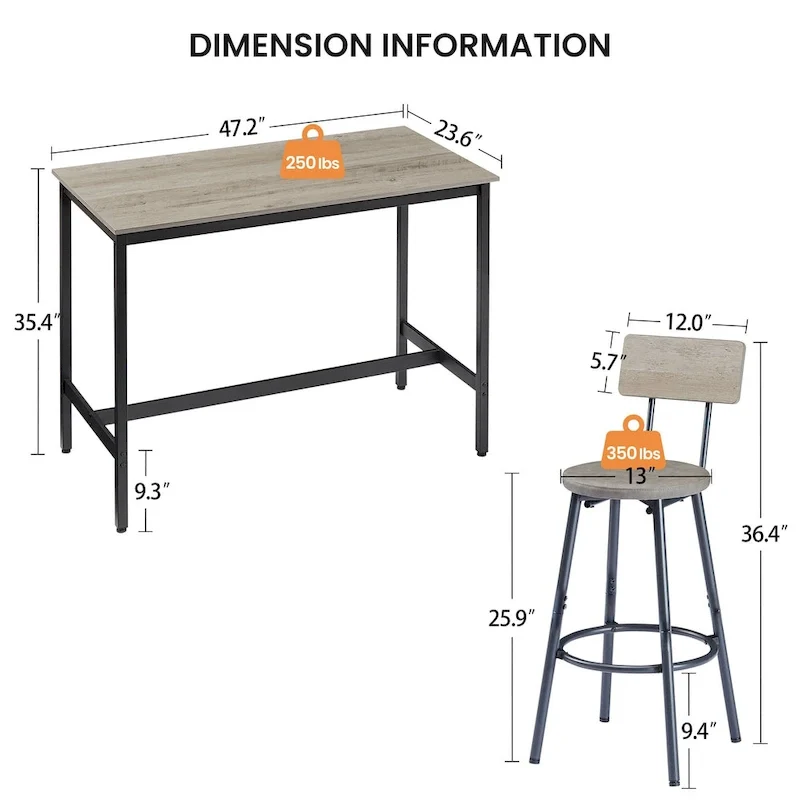 7-Piece Bar Table and Chairs Set with PU Leather Stools