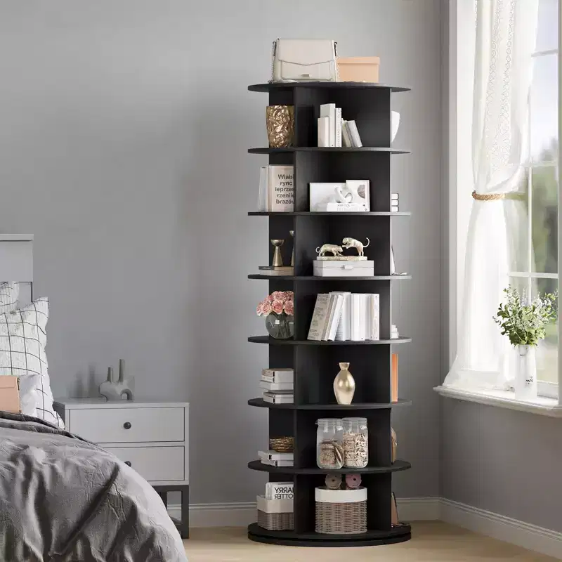 Shoe Rack Tower, Standing Spinning Shoe Organizer, Vertical Spinning Shoes Display, Shoes Rack Storage Round Carousel Shoes Closet Organization