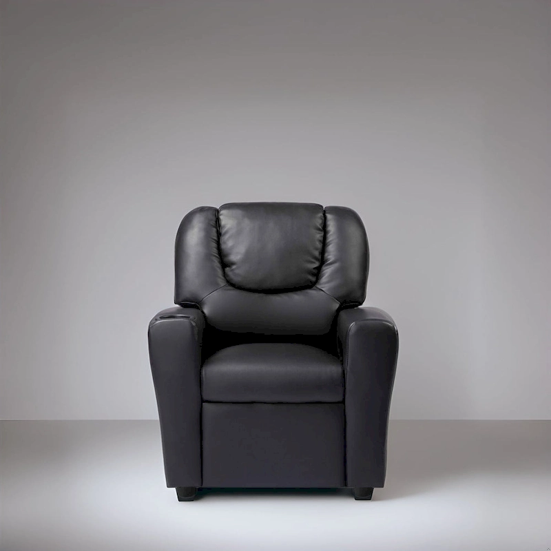 Kids Push Back Recliner Chair with Footrest and Cup Holders