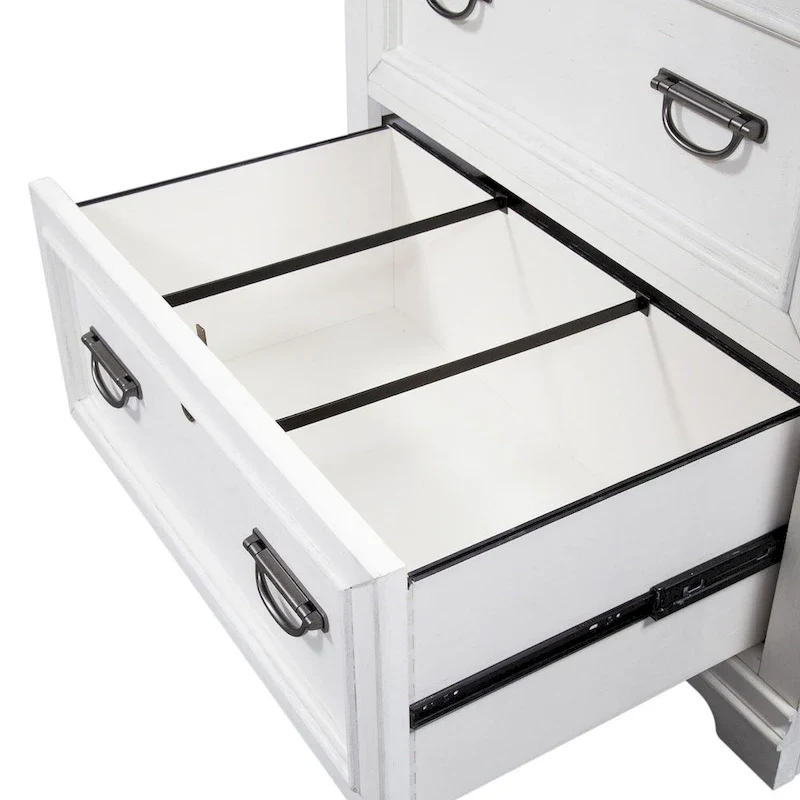 Allyson Park Wirebrushed White Bunching Lateral File Cabinet
