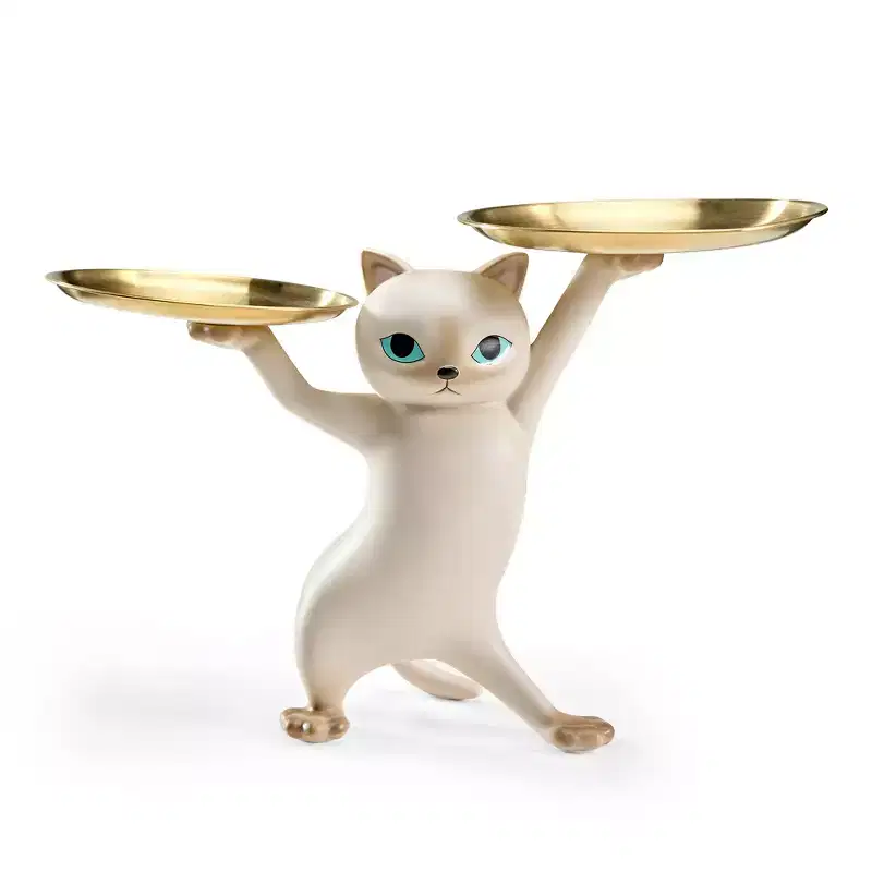 EUREKA ERGONOMIC,23H, Enchanting Cat Side Table,23.87W x 7.87D x 19.69H,Metal Tray
