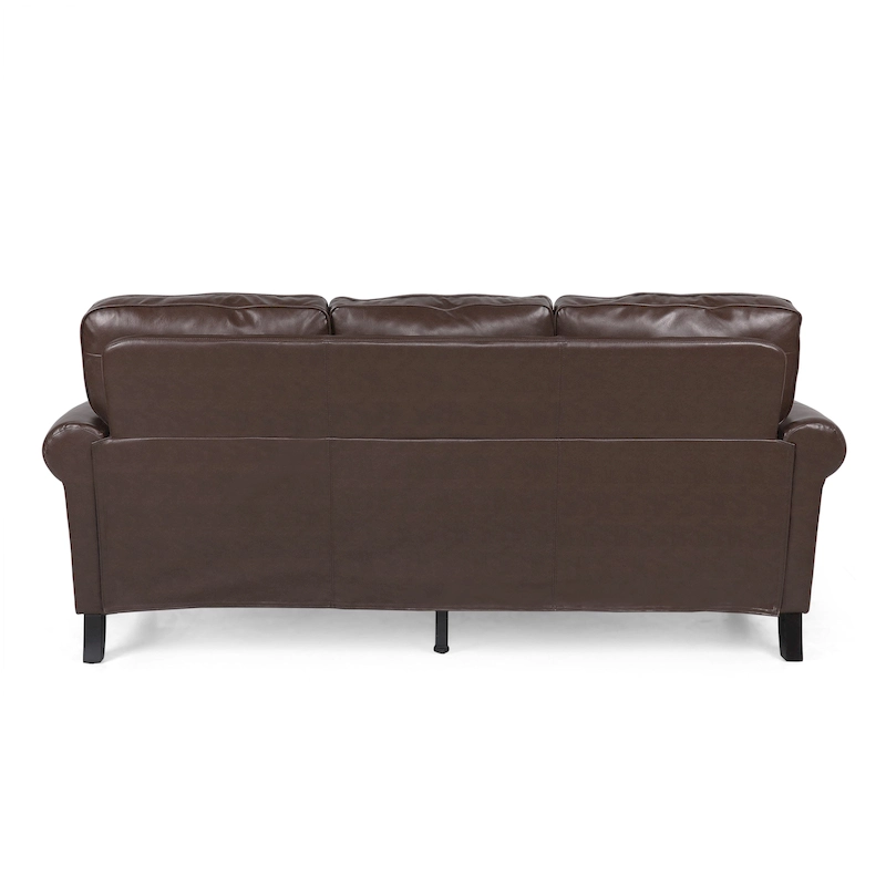 Dowd Faux Leather 3 Seater Sofa with Nailhead Trim by Christopher Knight Home