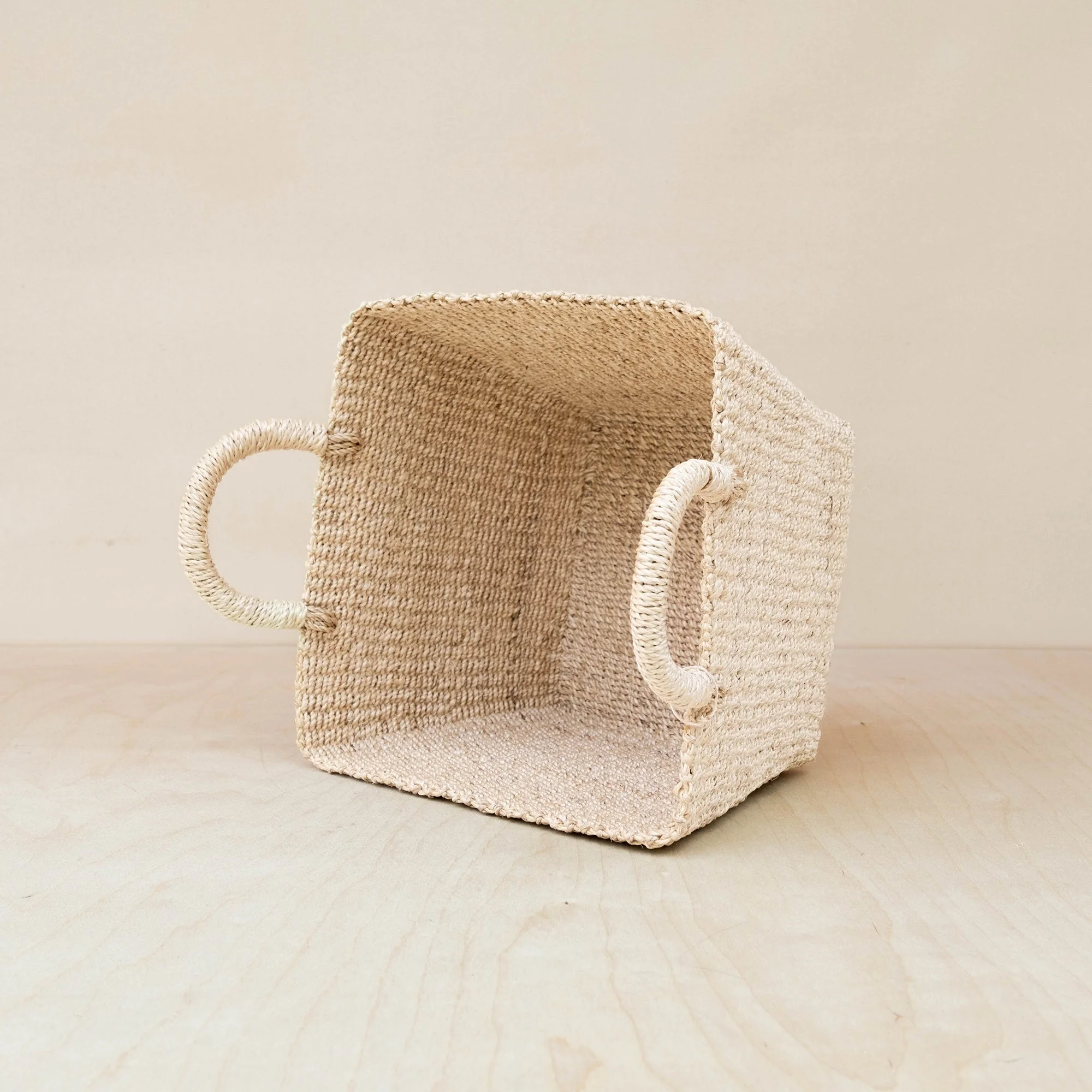 Tapered Square Tabletop Basket - Abaca Basket