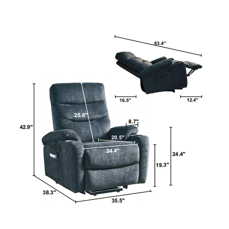 Christopher Knight Home - Liyasi Electric Power Lift Recliner with Massage, Heat, and Convenient Features