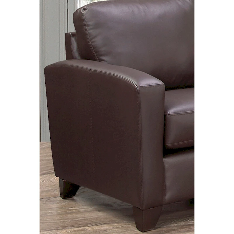 Bryce Italian Top Grain Leather Upholstered Transitional Sofa