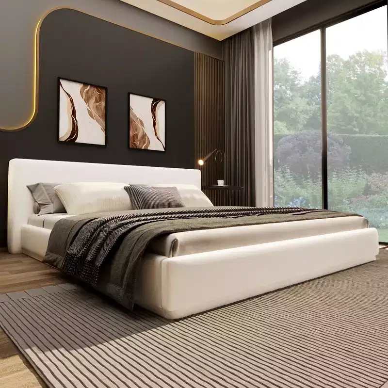 Christopher Knight Home Berry Modern Minimalist Velvet Upholstered Wood Platform Bed