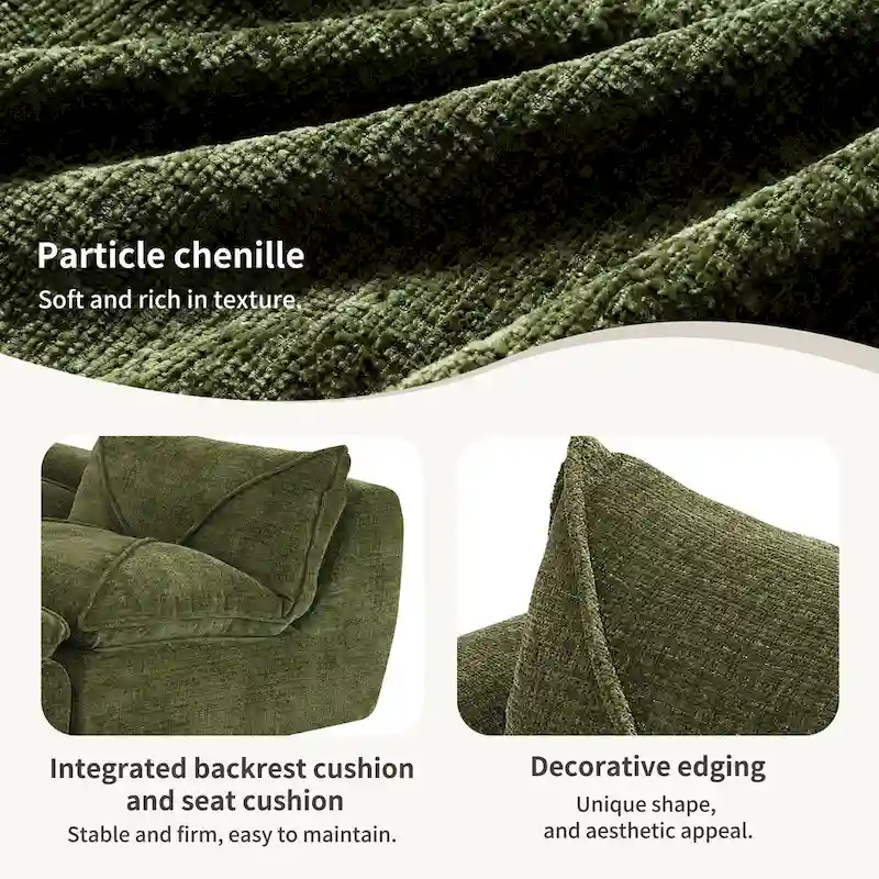 116-In Modern Chenille Sectional Sofa with High Density Foam,No Assembly Required