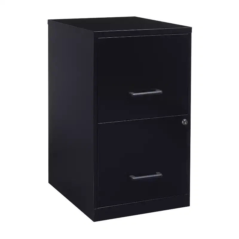 2-Drawer Metal Vertical File Cabinet – Letter Width, Black