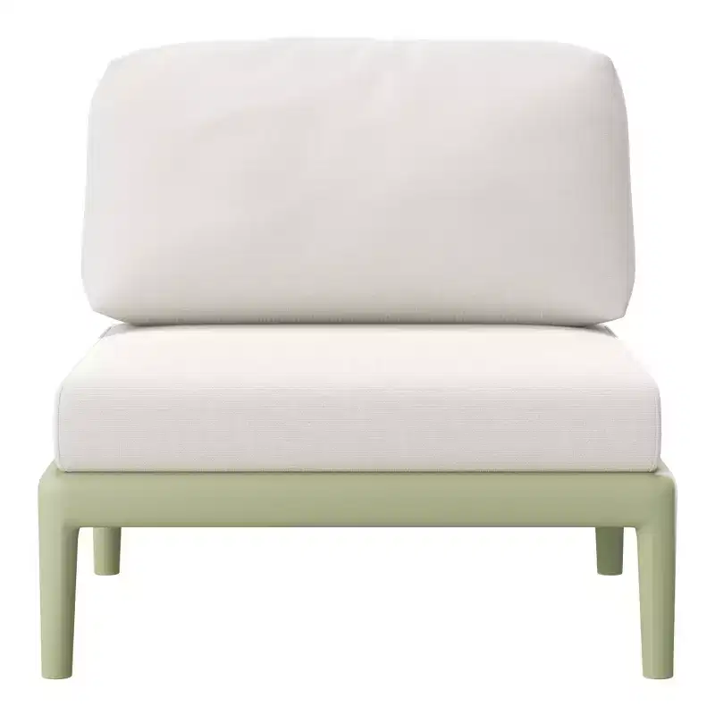 WestinTrends Playa Modern Outdoor Polypropylene Resin Deep Seating Armless Sectional, Green