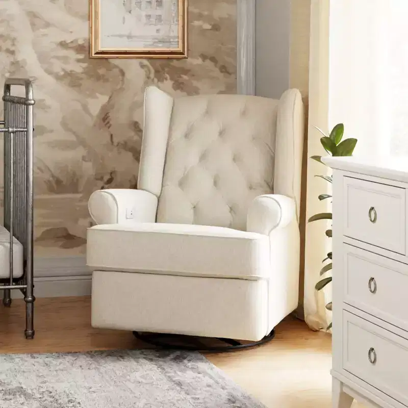 Electronic Recliner and Swivel Glider with USB Port, Performance Cream Eco-Weave