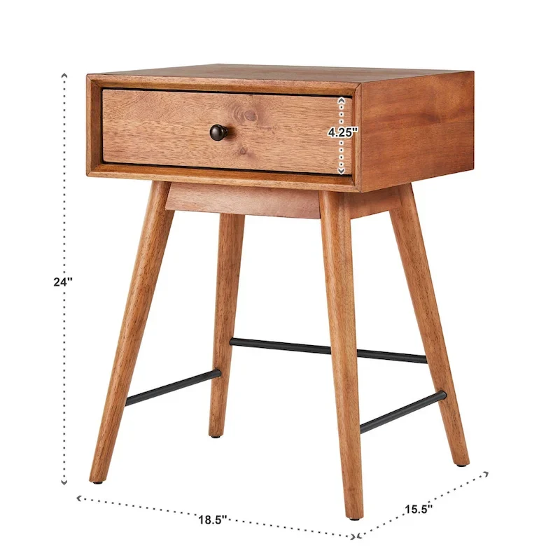 Aksel Wood 1-drawer End Table by iNSPIRE Q Modern