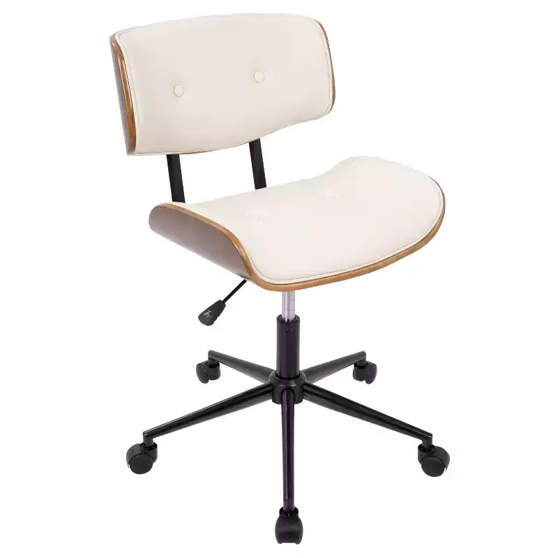 Mid-Century Modern Office Chair, Swivel, Adjustable Height 18-22.5