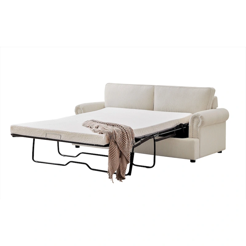Viviana 76 inch Polyester Round Arm Sleeper Sofa
