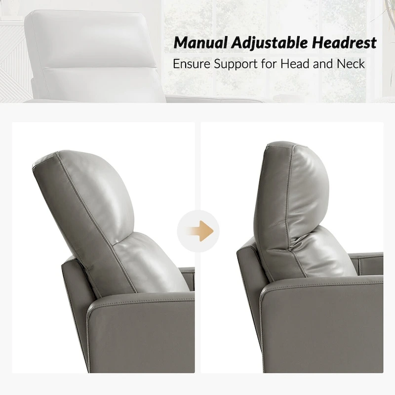 Josefa Modern Genuine Leather Swivel Rocker Recliner Set of 2 by Hulala Home